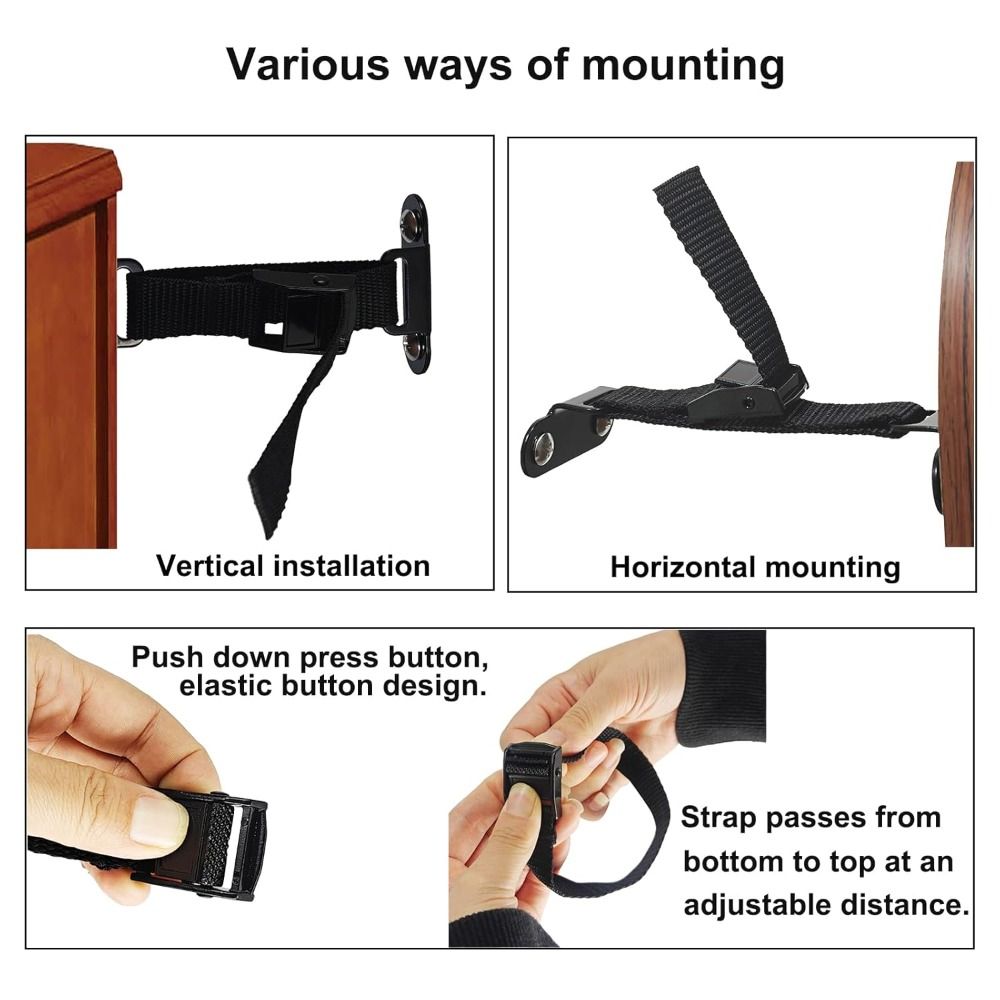 Earthquake Anchor Strap - Pemasangan Mudah, Penahan Furnitur Anti Gempa,